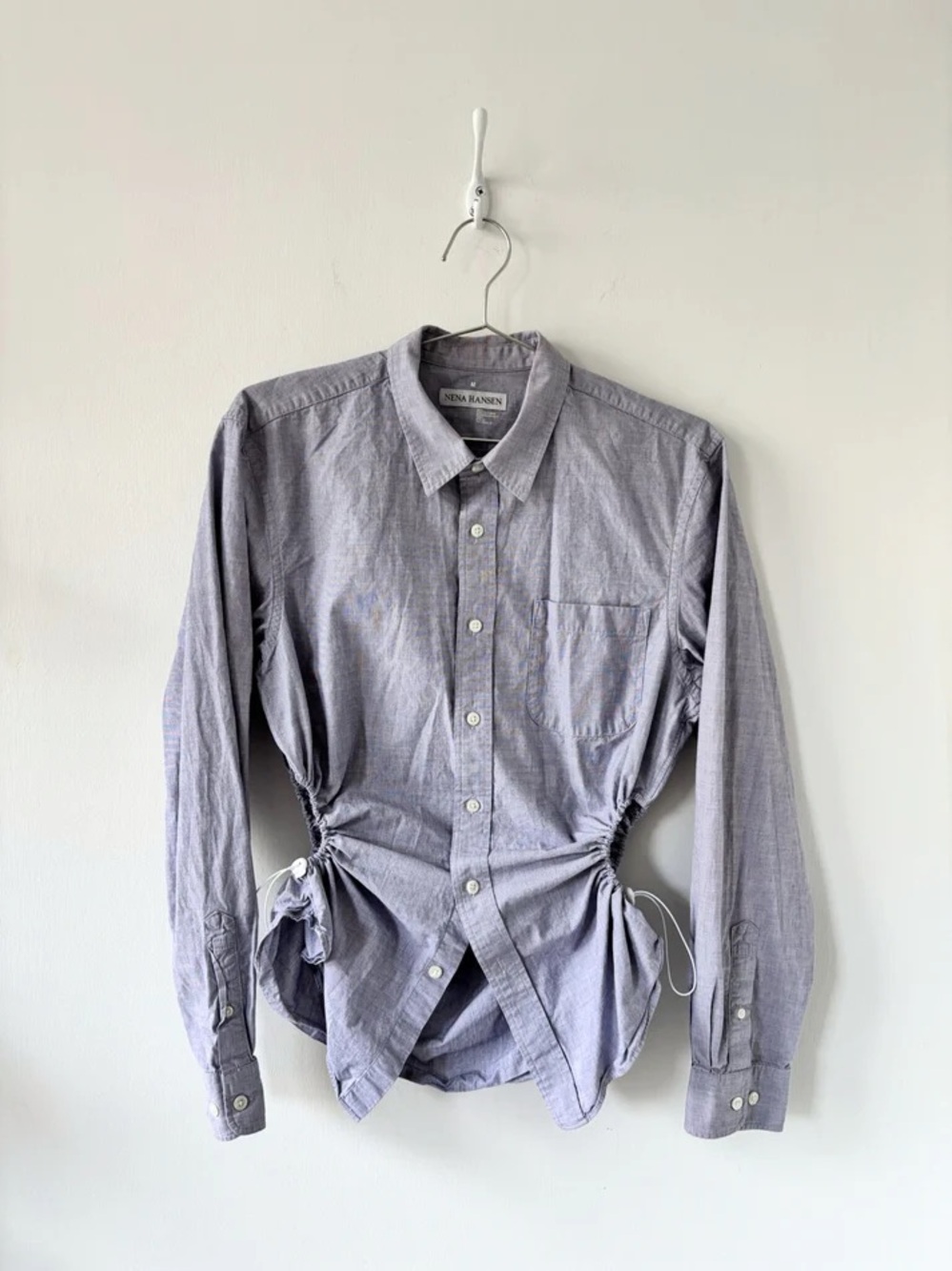 NWT Nena Hansen Bungee Shirt in Light Blue M